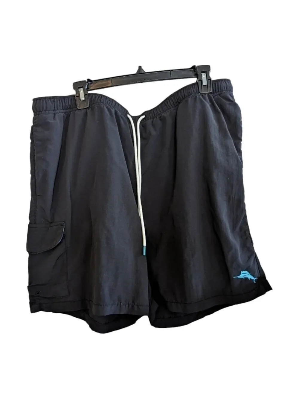 Tommy Bahama Black Cargo Swim Trunks Shorts 6